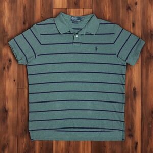 Polo Ralph Lauren‎ Polo Shirt Mens XL Multicolor Striped Custom Fit Short Sleeve